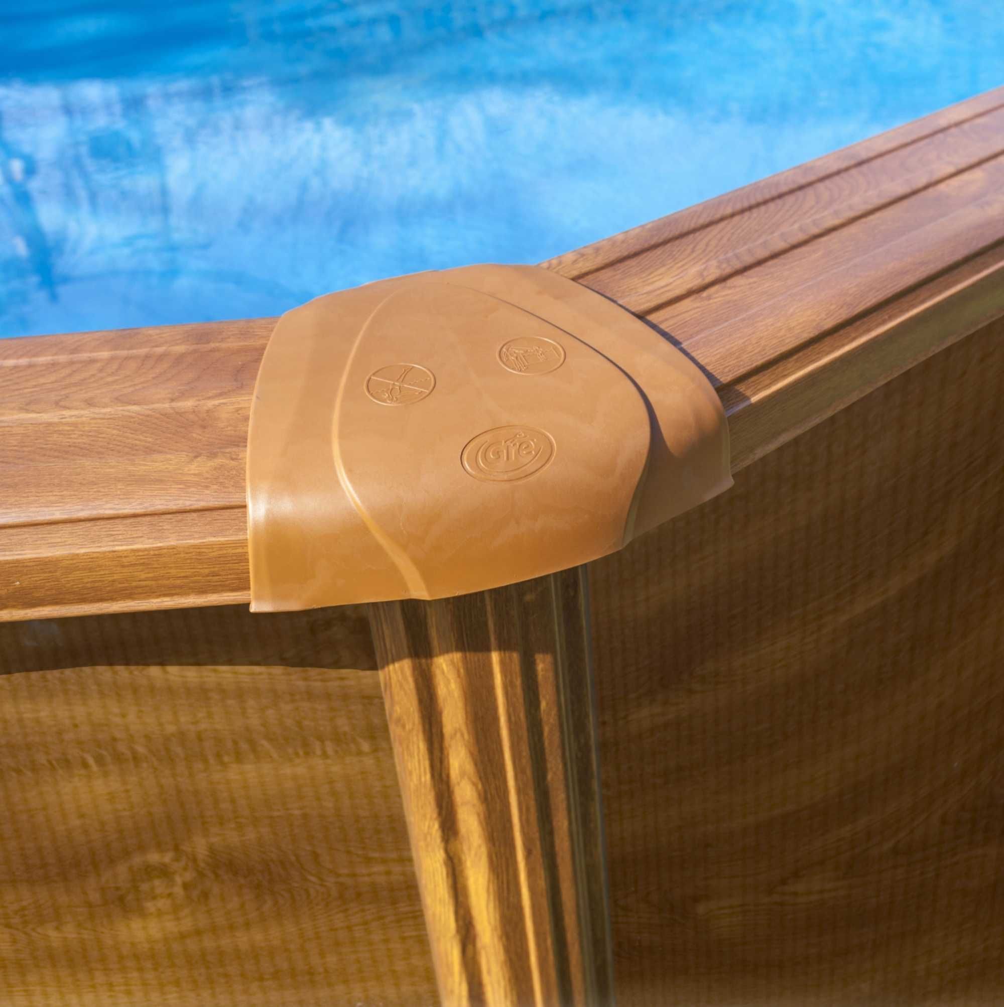 Piscina supraterana metalica imitatie lemn 7.3m x 3.75m Made in Spain