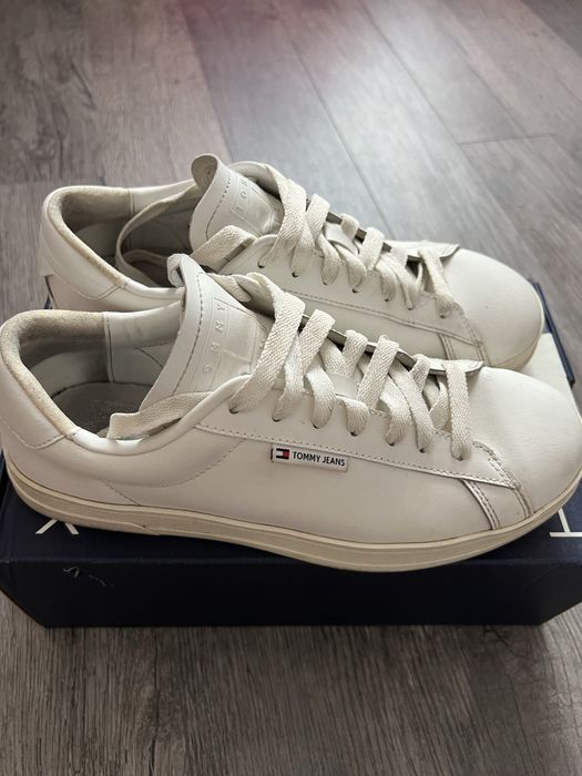 Мъжки маратонки Tommy Jeans, Кожа, Размер 41, Бели