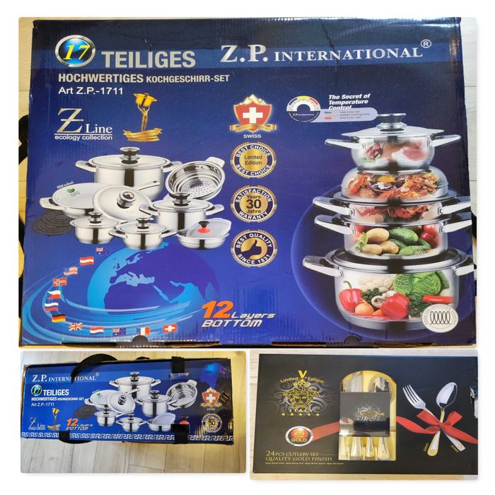 Editii limitate: Set vase gătit original ZP Elvetia+tacamuri Italia!