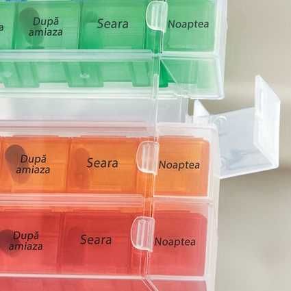 LIMBA ROMANA- CUTIE ORGANIZATOR medicamente dispenser pastile sigilata