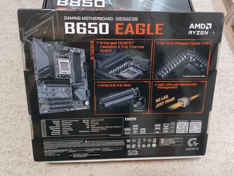 Placa de baza Noua - Gigabyte B650 Gaming Eagle - AMD  Ryzen AM5-DDR5