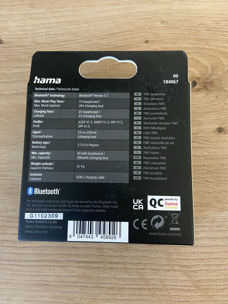 Безжични слушалки Hama