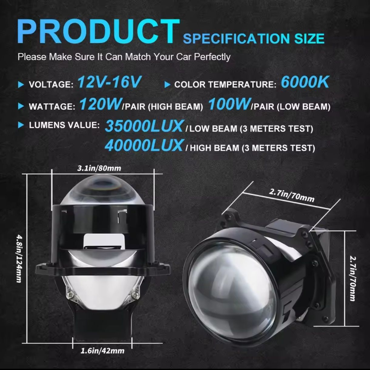 Нови лупи за вграждане / Bi LED 120W