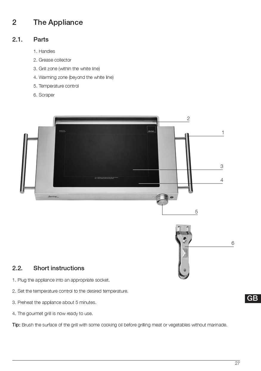 SPRING & SCHOTT GOURMET GRILL Gratar Plită Ceran 1200 Watt 250° C