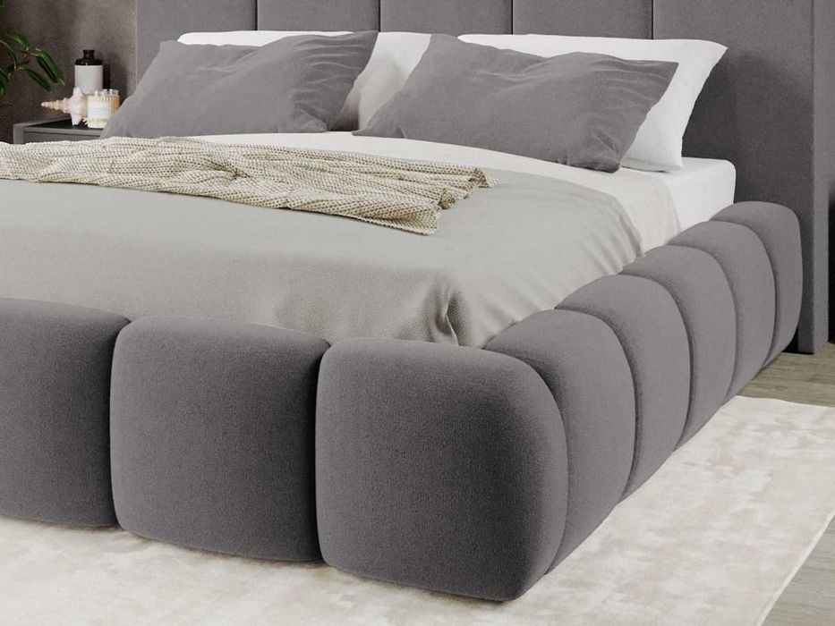 Pat Tapitat Noel Gri - Velluto 16 cu somiera fixa