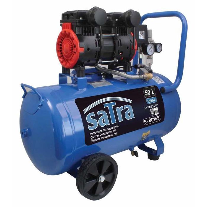 Compresor de aer silentios Satra, putere 1100W, rezervor 50L