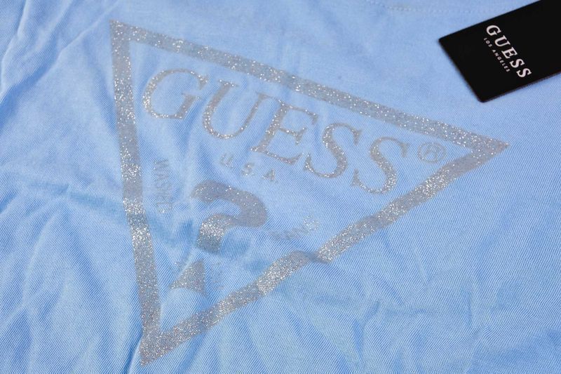 ПРОМО GUESS- S и M размер -Оригинална дамска синя тениска