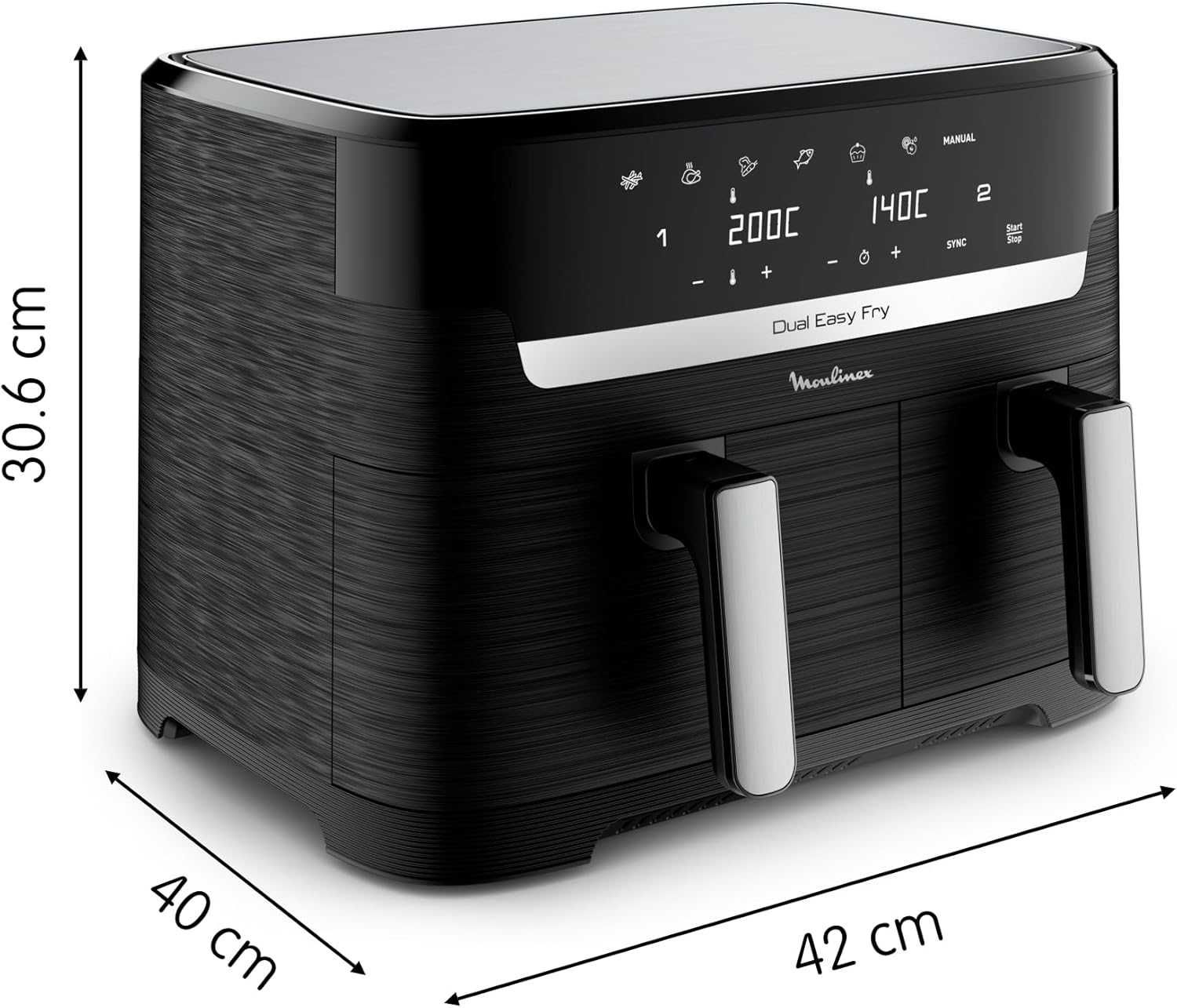 Двоен фритюрник с горещ въздух Moulinex Dual Easy Fry 8.3L 2450W