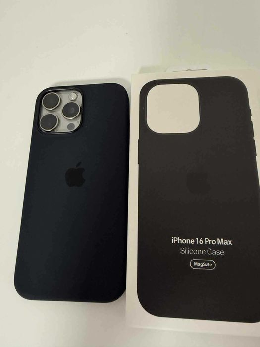 Husă iPhone 16 Pro Max originala – Silicon Negru