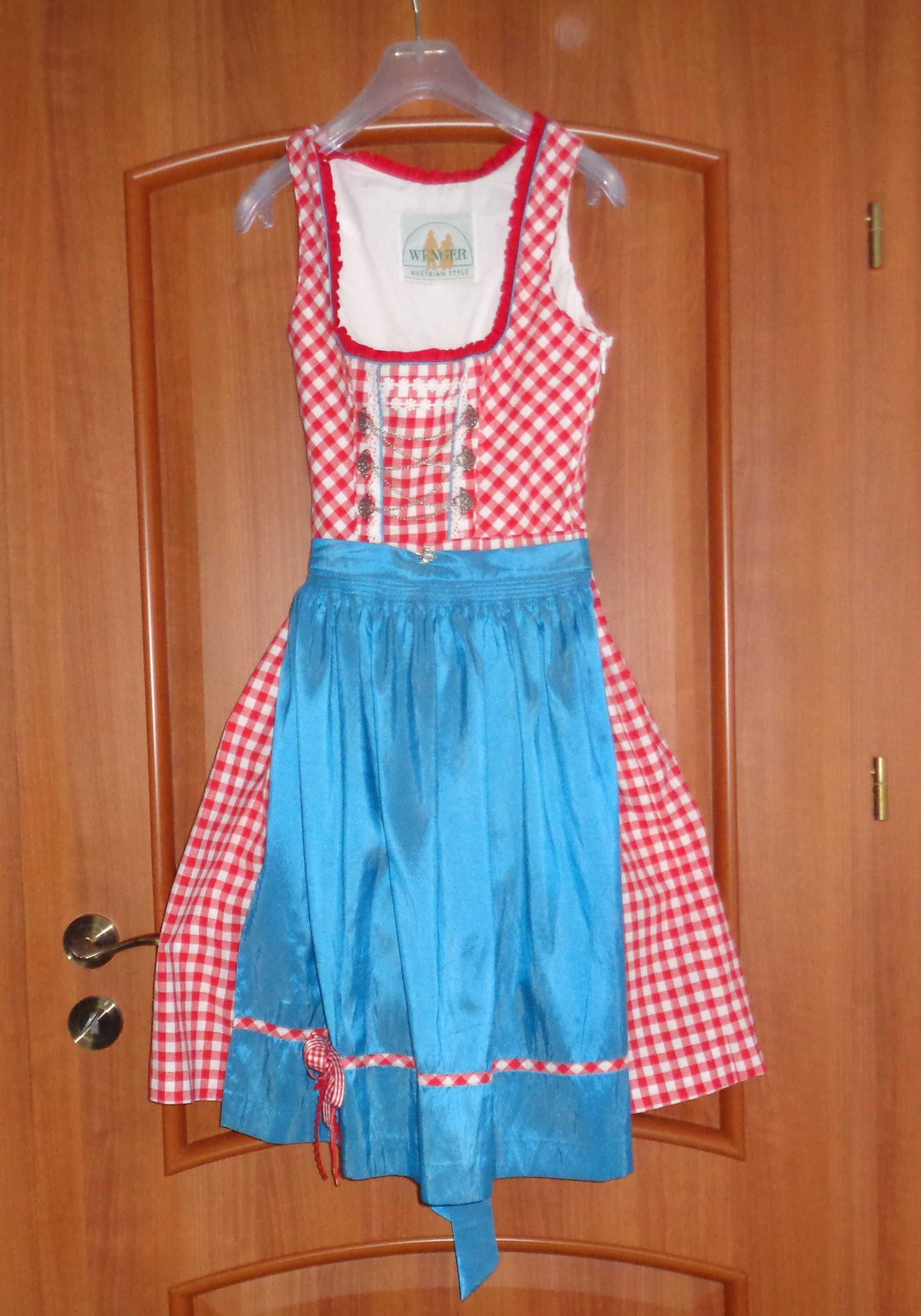 Costum/ sarafan bavarez/ tirolez cu sort pentru Oktoberfest marimea 34