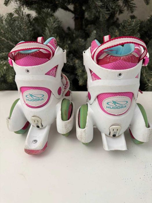 Раздвижные ролики-квады HUDORA +шлем, размер 30-33