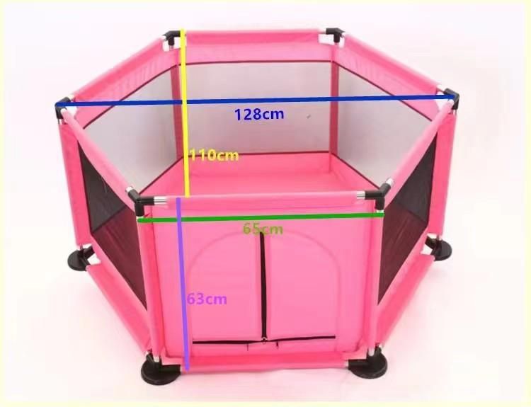 Tarc pentru bebelusi metalic hexagon cos baschet 40 bile colorate