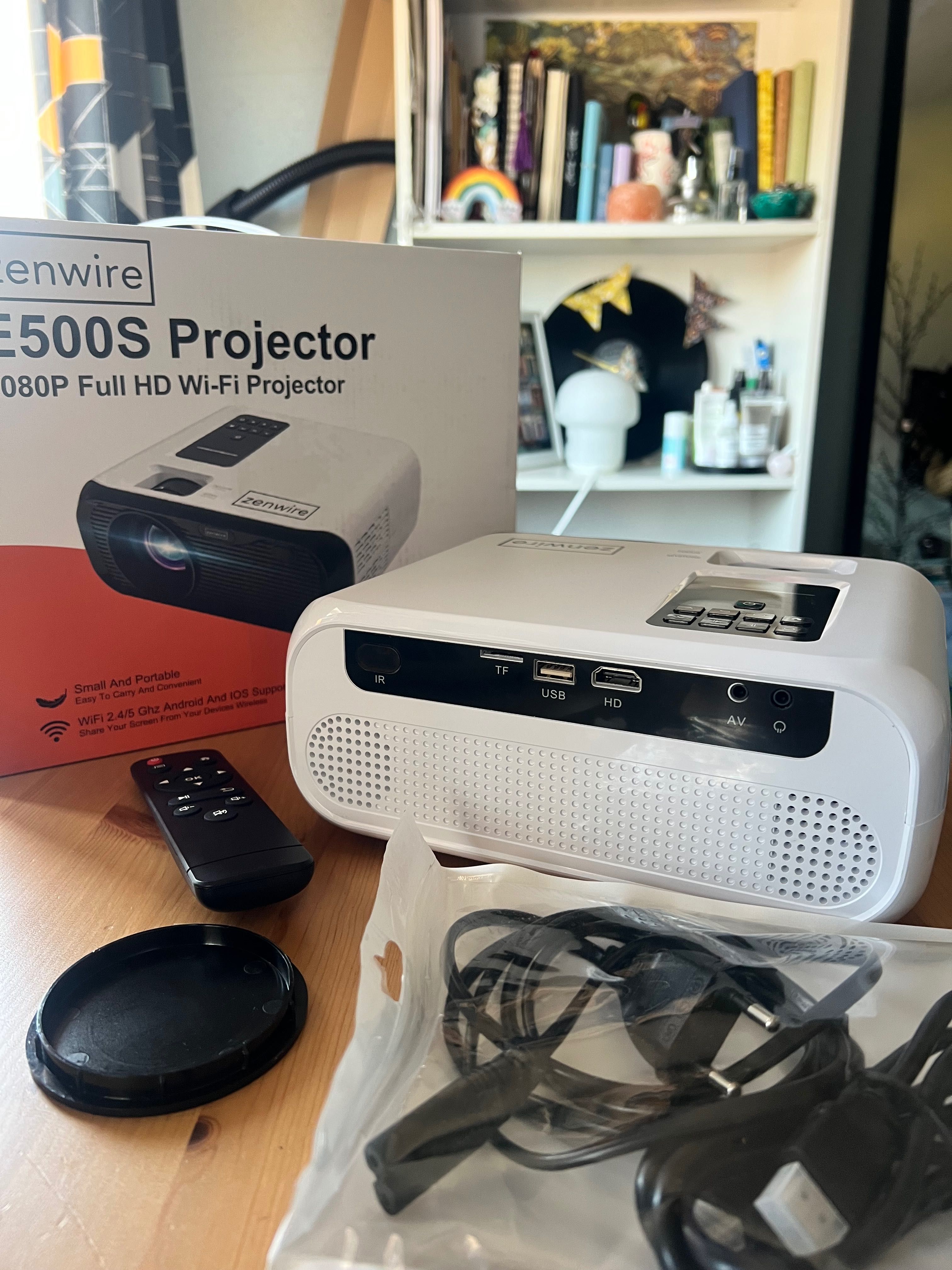 Видеопроектор, Zenwire, E500s WiFi Full HD 4K 7500lm, бял