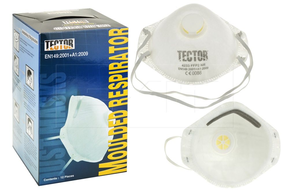 Masca protectie cu supapa TECTOR 4233 FFP2(pulberi,ceaţă,fum,tox med)