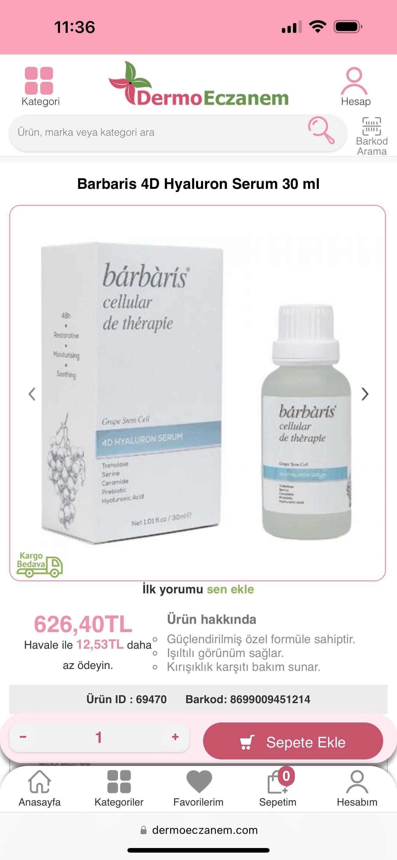 Серум за лице barbàris 30 ml