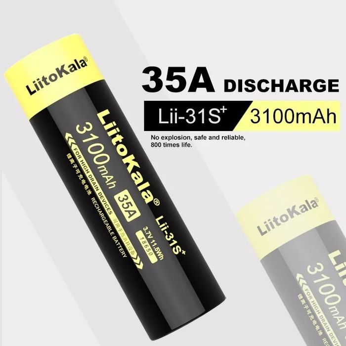 Acumulator Liitokala Lii-S31 Pol plat 3.7V/4.2V Li-ion 3100mA 35A