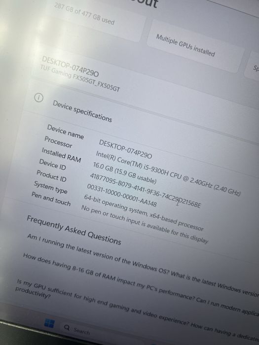 Laptop Asus TUF FX505GT