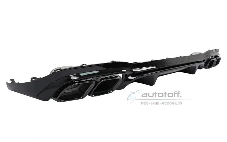 Difuzor Bara Spate compatibil cu Mercedes E-Class W213 Facelift Sedan (2016+) Negru Lucios