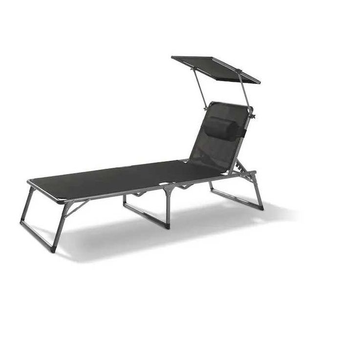 Sezlong aluminiu cu parasolar
