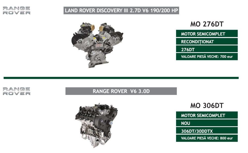 motor land rover range evoque discovery 3.0 V6 306DT 30DDTX jaguar