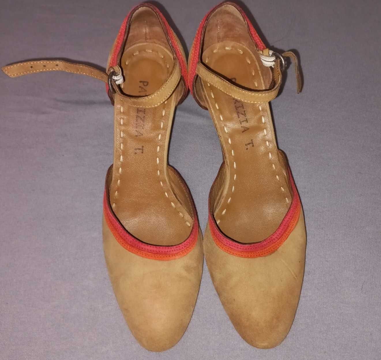 Pantofi dame Patrizia Tioanna shoes piele intoarsa cu toc marimea 36