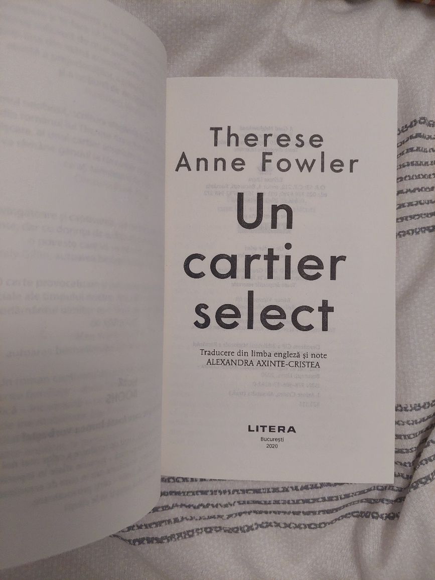 Carte Un Cartier Select Therese Anne Fowler livrare gratuita