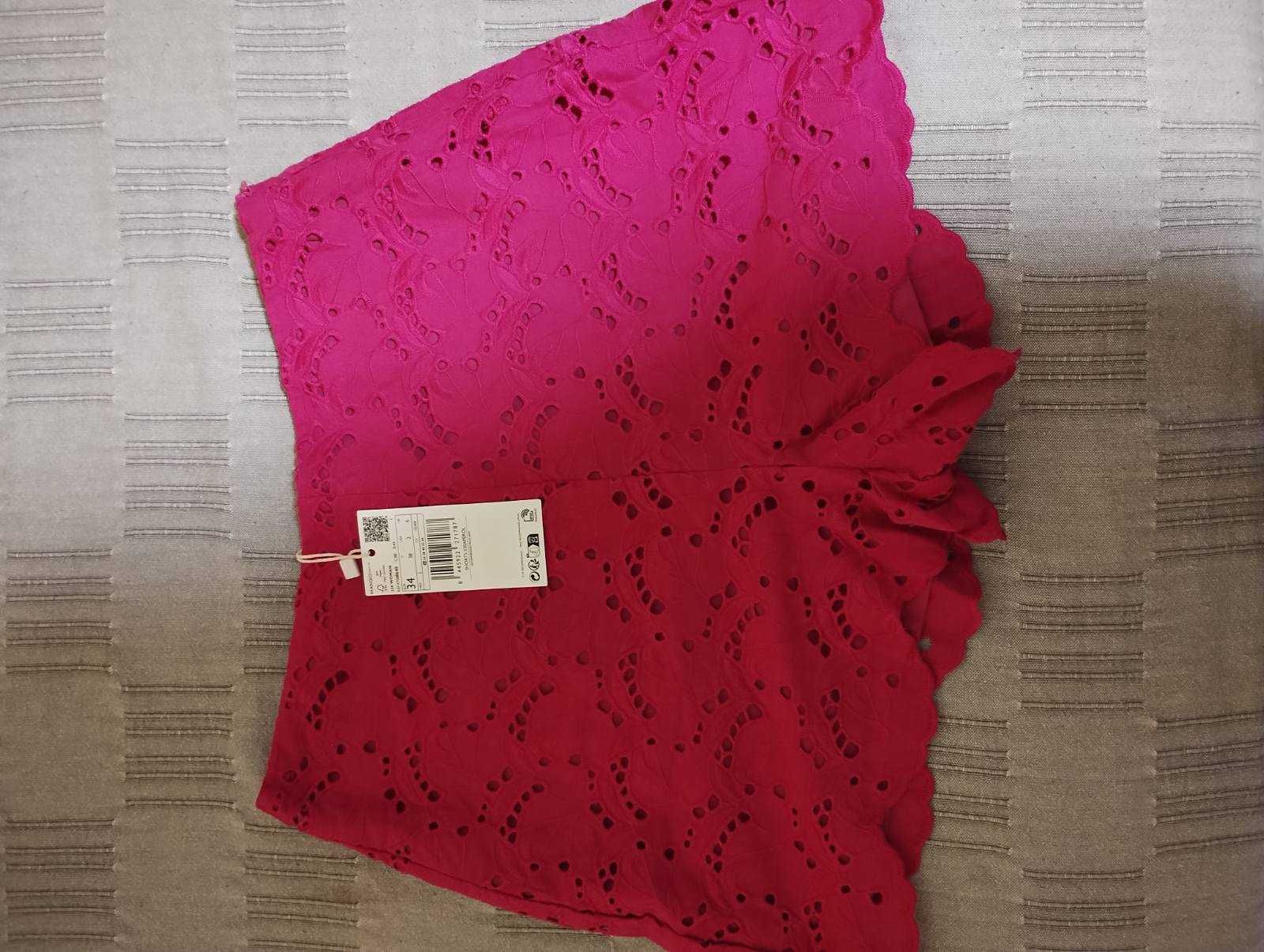 Ново с етикет! Къси панталони с бродерия Mango, размер 34/XS