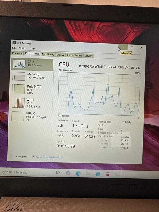 Laptop Asus I3-6006U, 4GB, 500GB