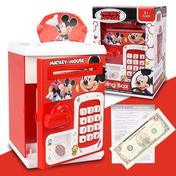 Детска касичка Мики/Мини Маус сейф за банкноти и монети с 4-ри цифрен