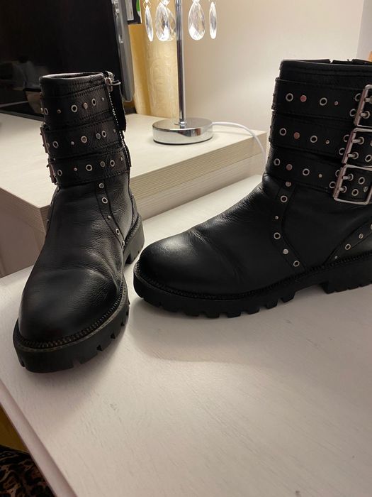 Bocanci biker Zara , piele naturală