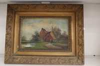 Стара Холандска картина - рамка дърворезба