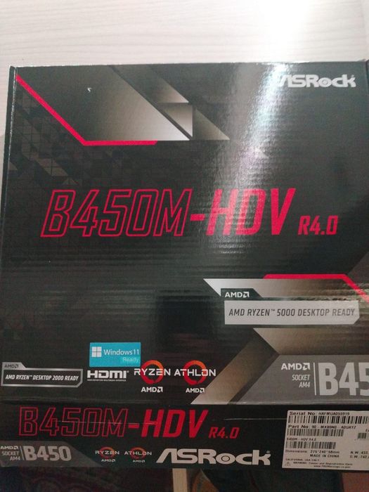 Продам материнскую плату  ASRock B450M-HDV R4.0