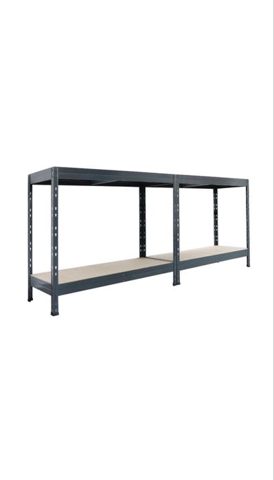 Raft metalic depozitare 180x 90 x 45 cm gri  cu 4 polite