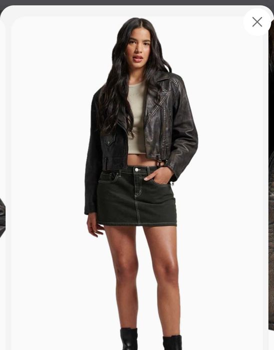 Geacă din piele naturală, Superdry, mărimea M - nouă cu etichetă