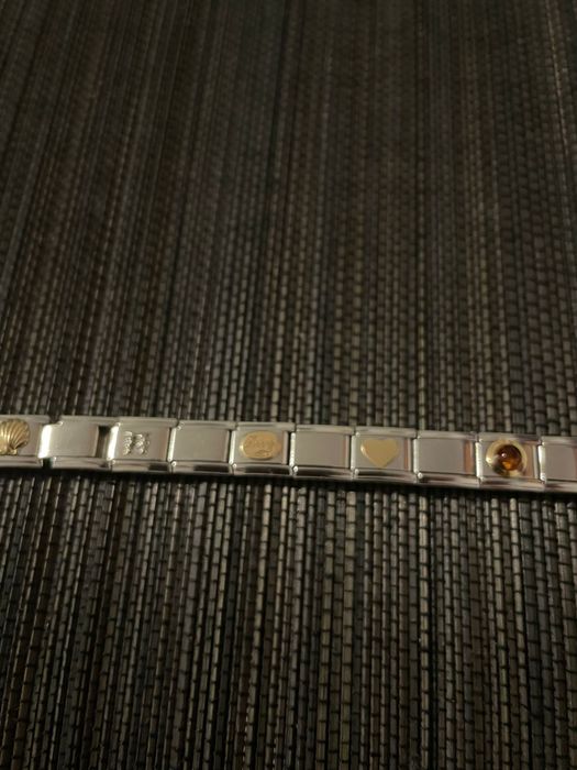 Bratara inox elastica originala ,italieneasca Firenze cu aur de 18K un