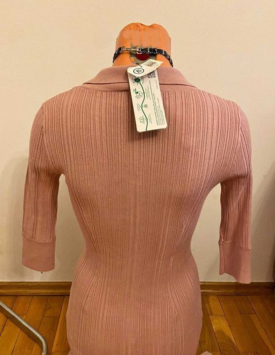 Rochie midi tricot cu slit lateral si maneca 3/4 Orsay