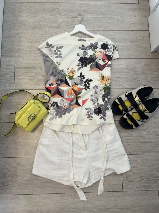 Pantaloni albi bumbac -marca H&M