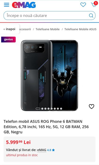 Asus Rog Phone 6D Batman Special Edition 12RAM 256GB