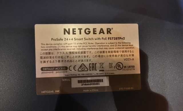 Суич Netgear ProSAFE FS728TP PoE