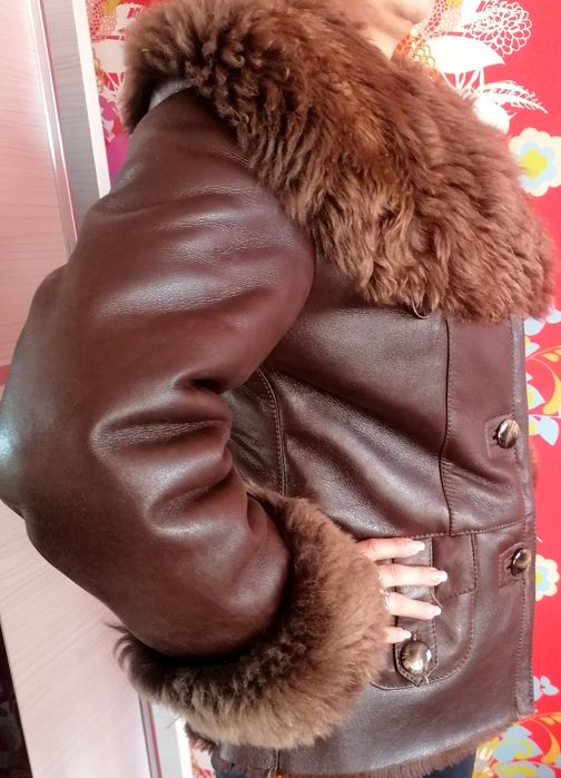 Cojoc jacheta Geaca piele și blană naturală 100%