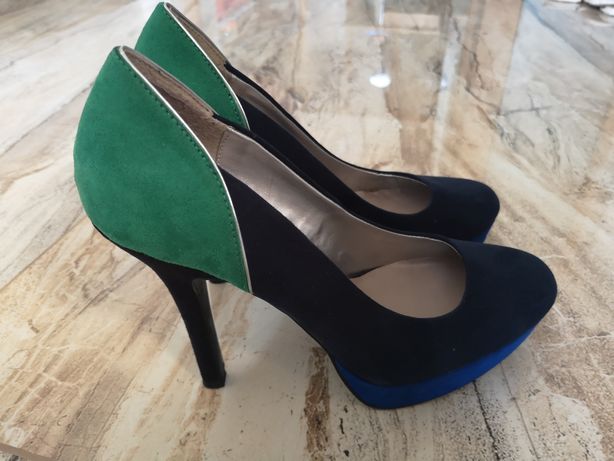 Pantofi femei negru/verde