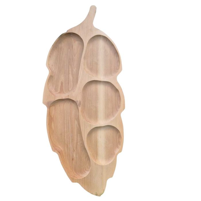 Platou din lemn în formă de frunză uriasa