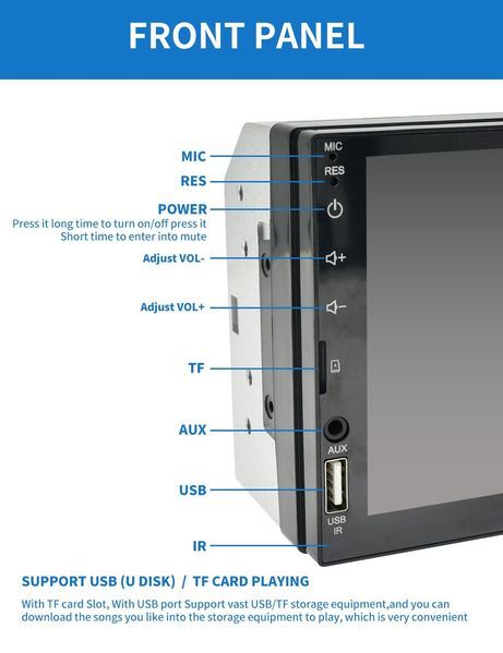 Мултимедия 3525 MP5 Player + Задна камера, 7 2Din/Bluetooth/HD Auto ra