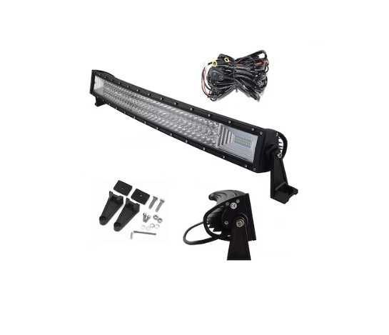 Set led bar curbat 405w 86 cm offroad + kit cablaj releu si buton