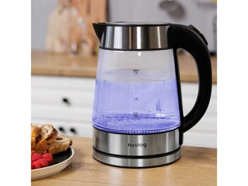 Стъклена Електрическа Кана за Вода Huslog AK-0537 – 1.7L, 2200W