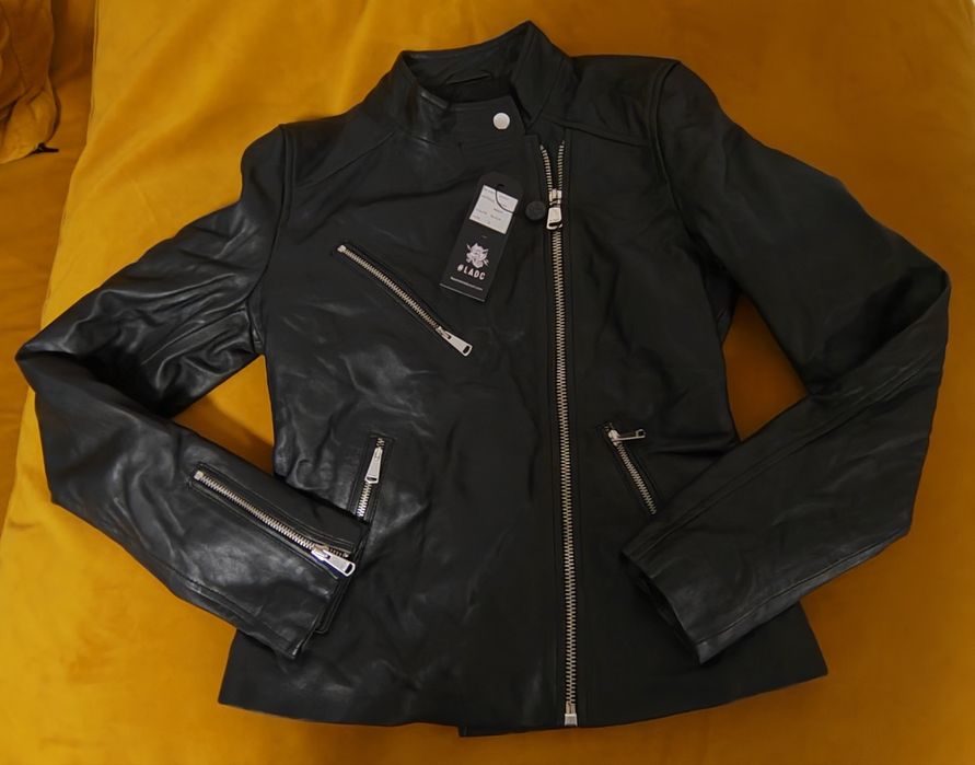 Geaca de piele naturala neagra LADC Paris