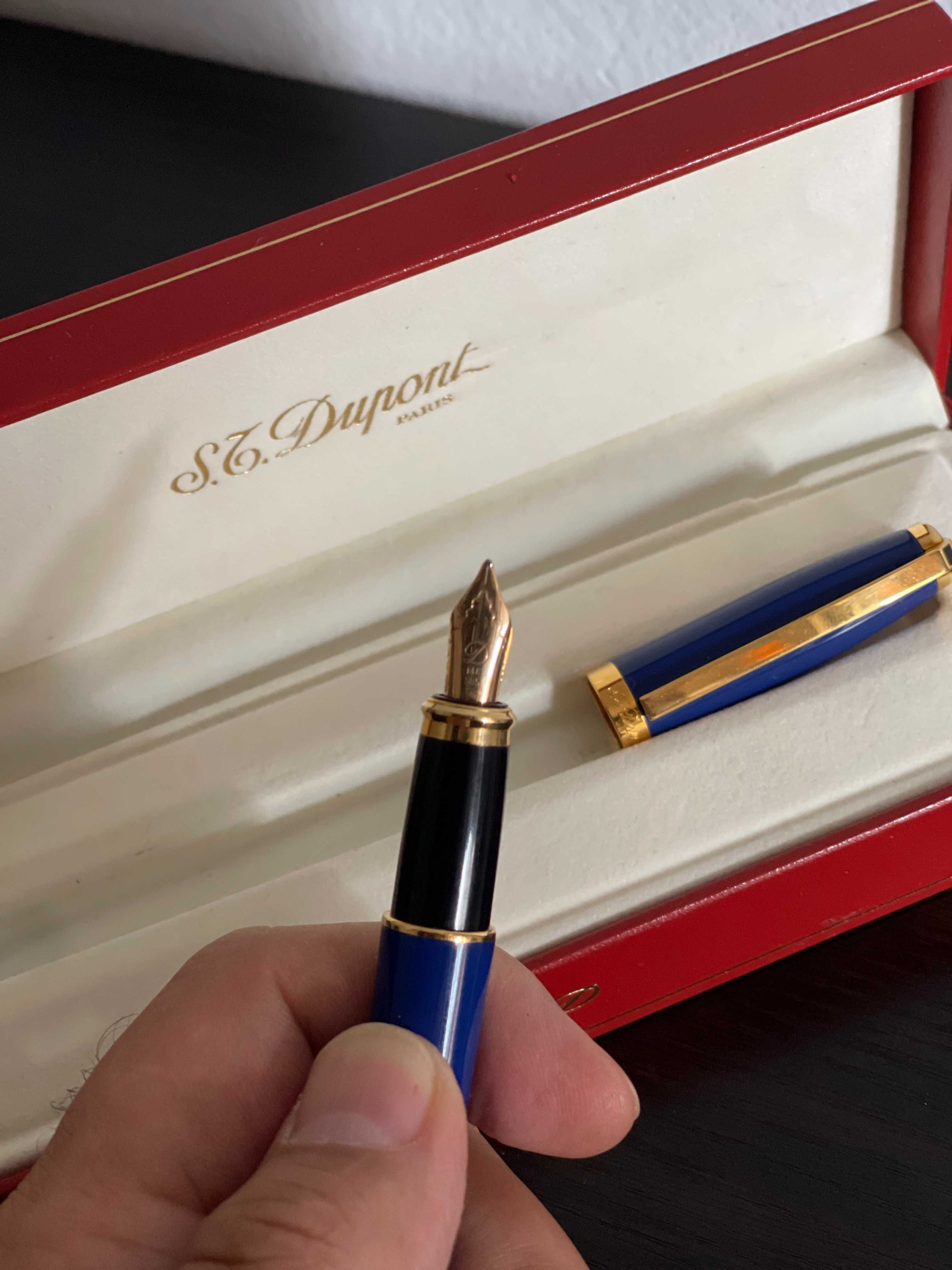 ST DUPONT Fidelio Fountain Pen Ocean Blue Lacquer 14k Gold