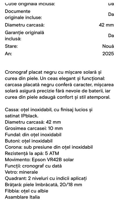 Ceas Norton Sole Chronographic NOU - Cutie + Garantie