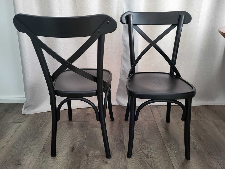 Scaune Niv Negre - stil bistro - 6x bucati