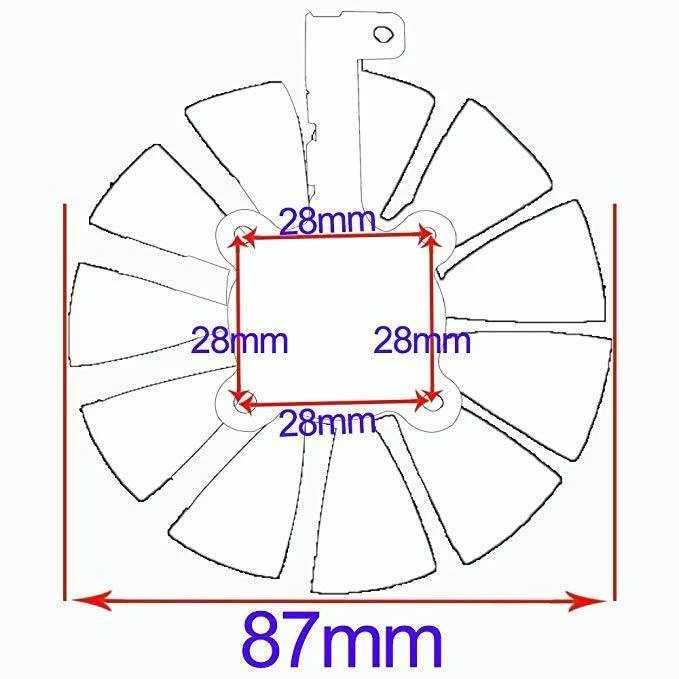 Вентилатор за видео карта ASUS GTX 1070 1050 ti 1060 RX 570 480 RX 470